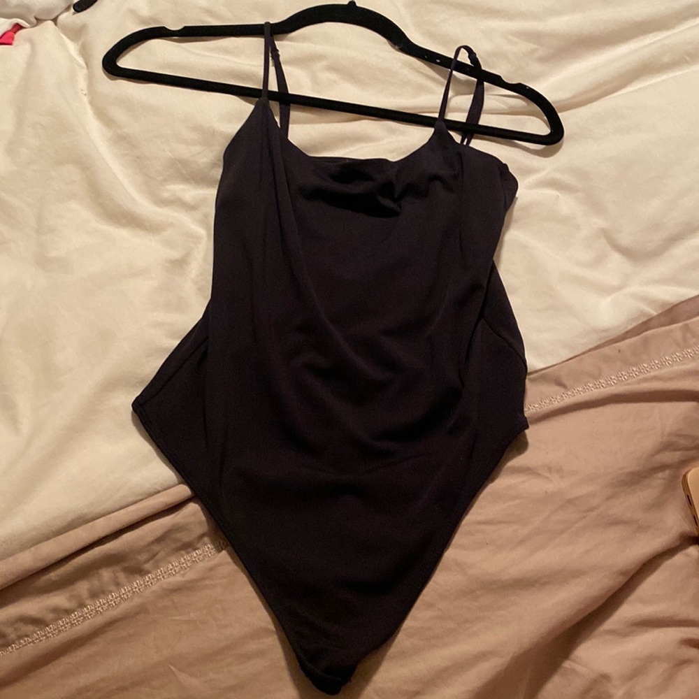 Babaton Black Thong Bodysuit